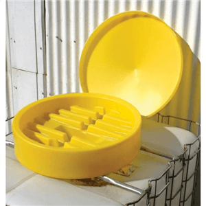 Entonnoir avec couvercle pour cubitainer 1000 litres. Fabriqué en polyéthylène.