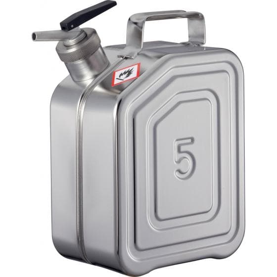 Jerrican de 5 L avec bec verseur pr liquides inflammables ou explosifs. Pr stock