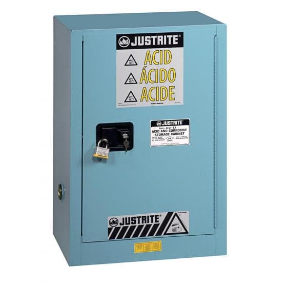 Armoire de sécurité bleue pour produits corrosifs,