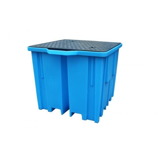 Bac polyéthylène avec zone de soutirage, rétention de 1150 litres, caillebotis p