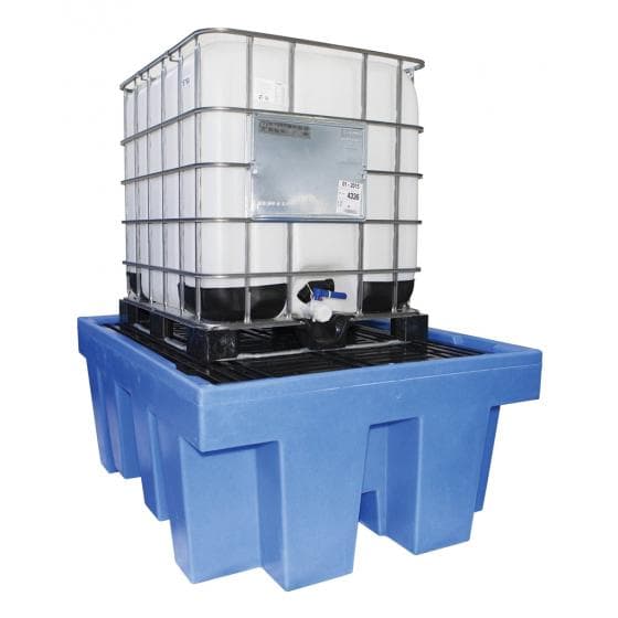 "Bac polyéthylène (1760 x 1350 x 710 mm) rétention de 1100 l, pour stockage 1 c