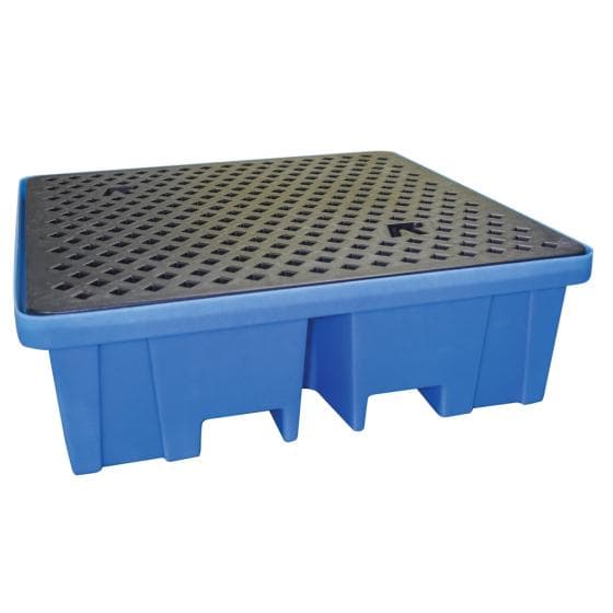 Bac de rétention, fabriqué en polyéthylène, rétention de 250 litres, avec caille