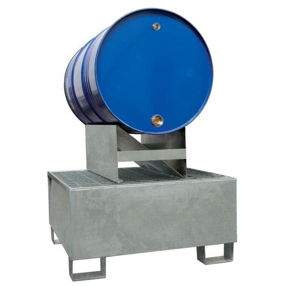 Support pour 1 fût de 200 L couché. A poser sur un bac 2 fûts type BG2LC.