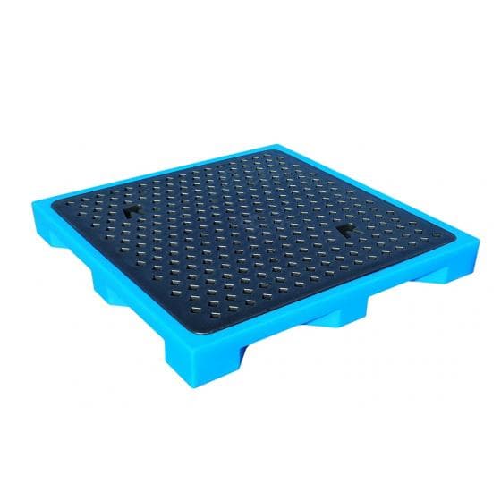 Plancher de rétention, capacité 75 litres, avec caillebotis amovible.