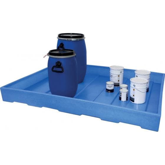 "Plancher de rétention polyéthylène, rétention de 300 litres, sans caillebotis.