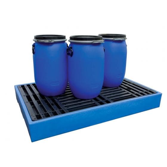 "Plancher de rétention polyéthylène, rétention de 150 litres, avec caillebotis p