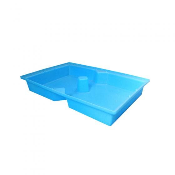 Petit bac PE sans caillebotis, capacité de rétention 104 litres.