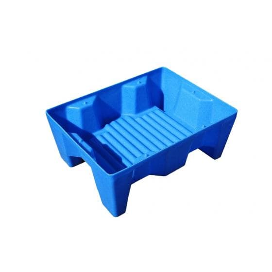 Petit bac PE sur pieds manutentionable par transpalette.