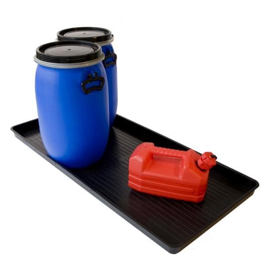 "Bac de rétention polyéthylène, rétention de 30 litres, sans caillebotis.
"