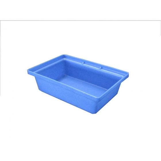 Petit bac PE sans caillebotis, capacité de rétention 20 litres.