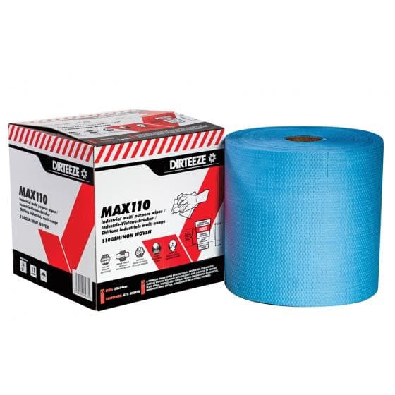 Essuyage non tissé en fibres cellulose et polypropylène, couleur bleu, bobine de