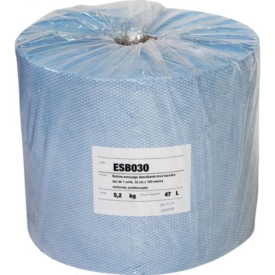 Essuyage en fibres non tissées 100% polypropylène. bobine prédécoupé de 500 form