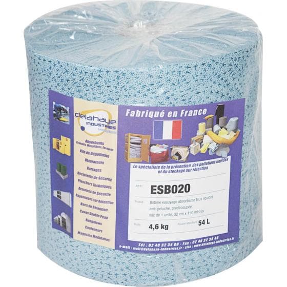 Essuyage en fibres non tissées 100% polypropylène. bobine prédécoupé de 500 form