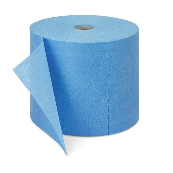 Essuyage non tissé en viscose et polyester, couleur bleu,