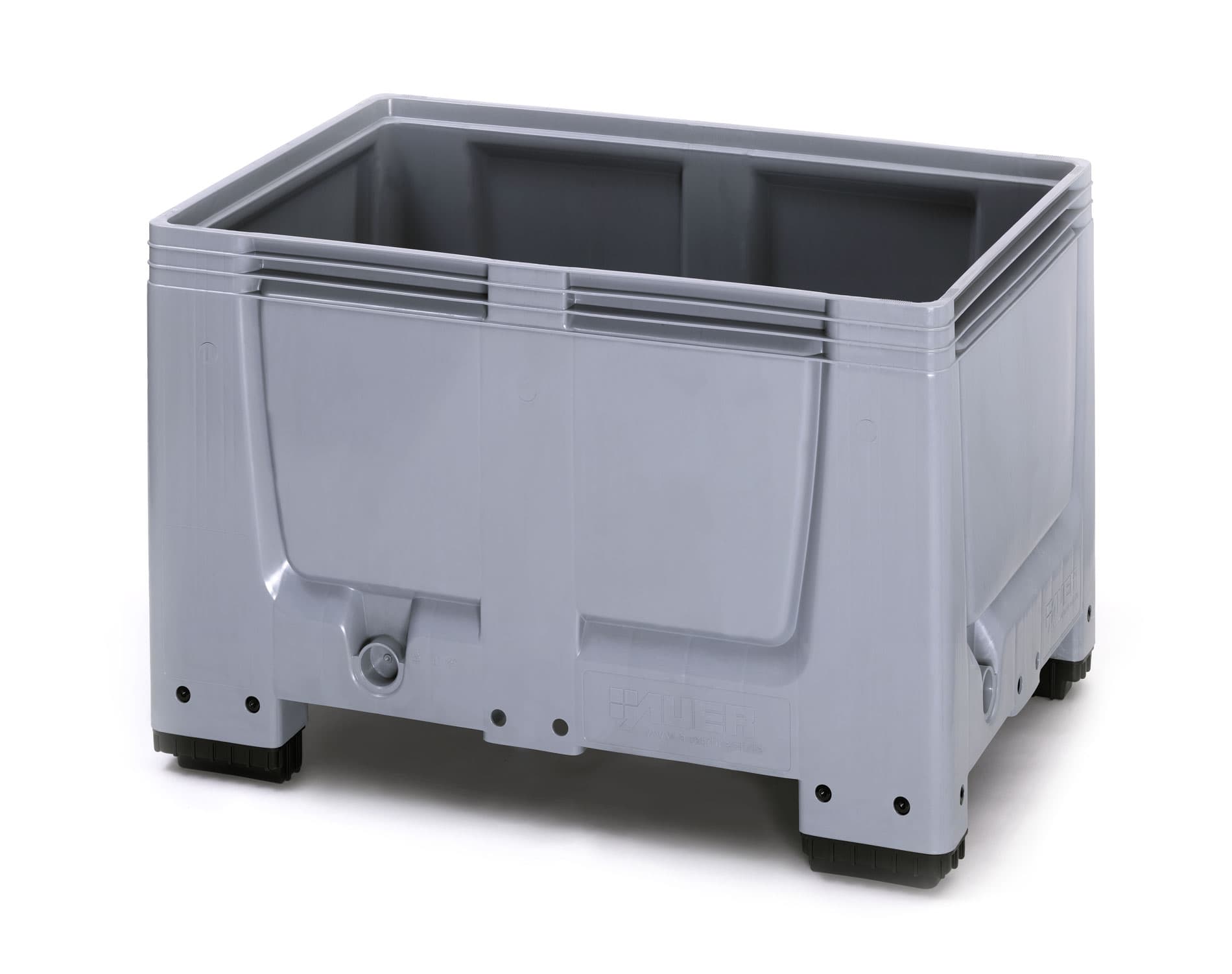 Caisse palette GM, grise, 670  litres, 4 pieds avec couvercle. Unité de vente :