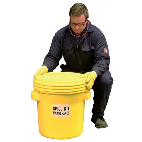 Kit d'intervention pour tous liquides, capacité d'absorption 60 litres.