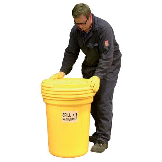 Kit d'intervention pour tous liquides, capacité d'absorption 90 litres.