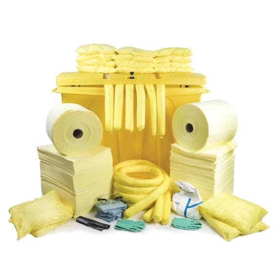 Kit d'intervention pour produits chimiques et tous liquides, capacité d'absorpti