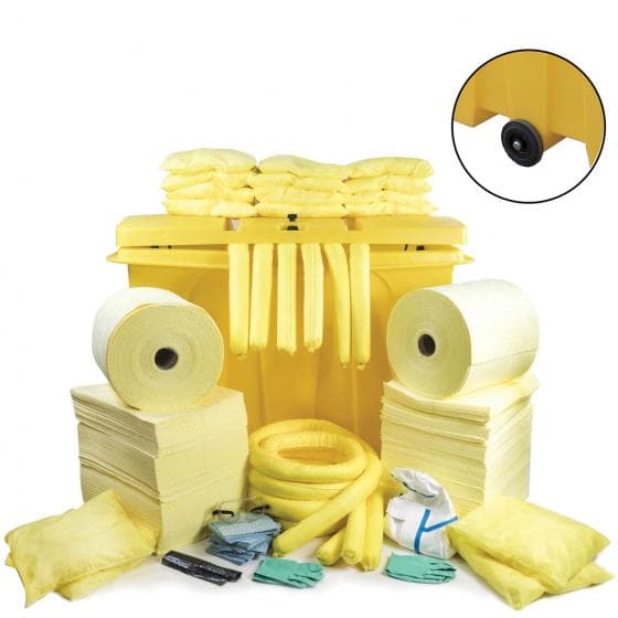 Kit d'intervention pour produits chimiques et tous liquides, capacité d'absorpti