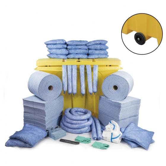 Kit d'intervention pour hydrocarbures, capacité d'absorption 800 litres. Contena