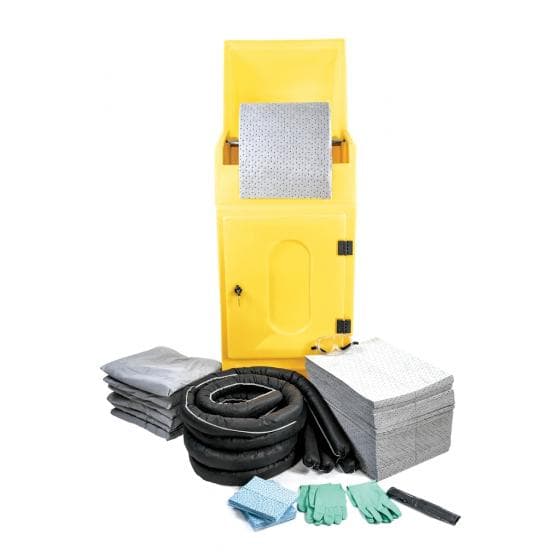 Kit d'intervention pour tous liquides, capacité d'absorption 300 litres. Contena