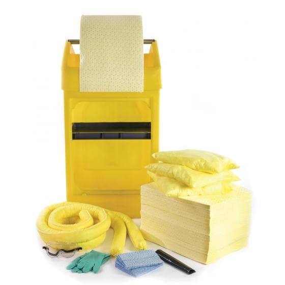 Kit d'intervention pour produits chimiques et tous liquides, capacité d'absorpti