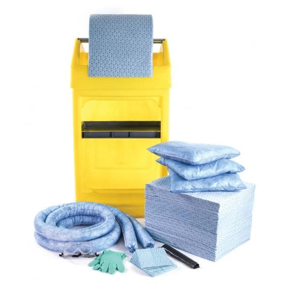 Kit d'intervention pour hydrocarbures, capacité d'absorption 150 litres. Contena