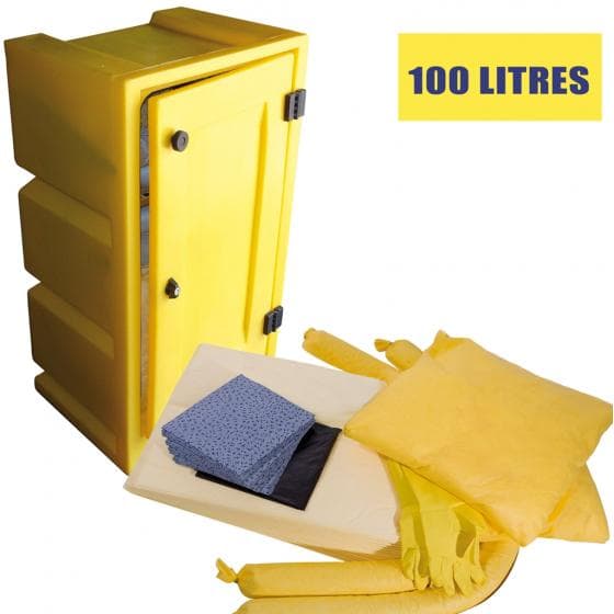 Kit d'intervention pour produits chimiques et tous liquides, capacité d'absorpti