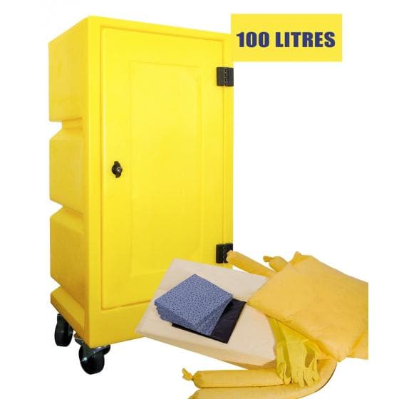 Kit d'intervention pour produits chimiques et tous liquides, capacité d'absorpti