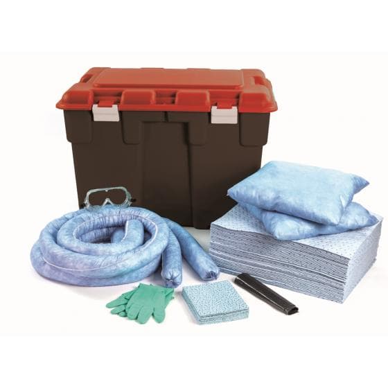 Kit d'intervention pour hydrocarbures, capacité d'absorption 150 litres. Contena