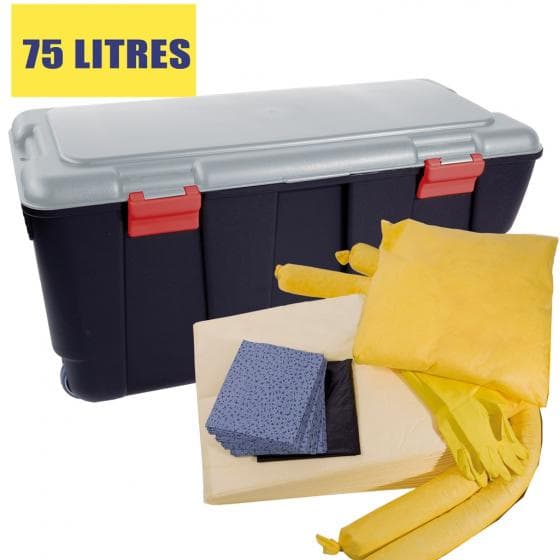 Kit d'intervention pour produits chimiques et tous liquides, capacité d'absorpti