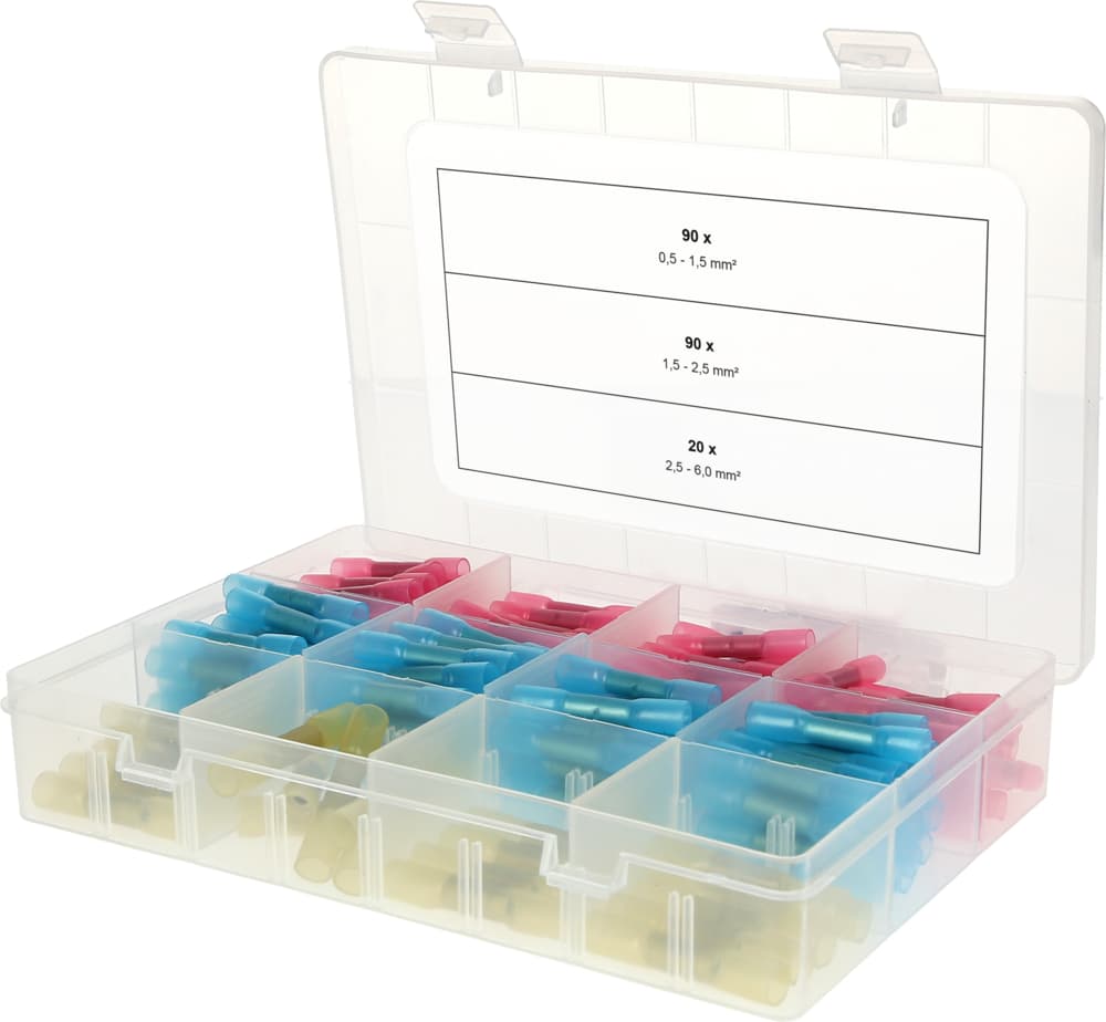 Assortiment de connecteurs bout à bout 0,5-6 mm2, 200 pcs