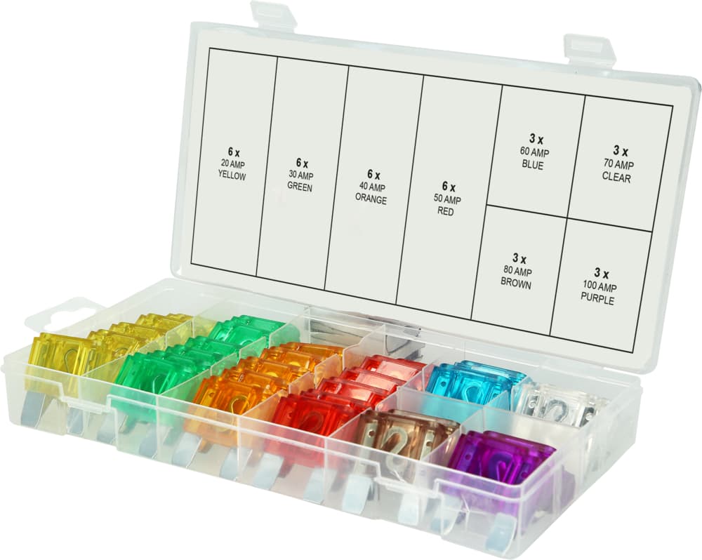 Assortiment de fusibles 20-100A  pour PL. 36 pcs