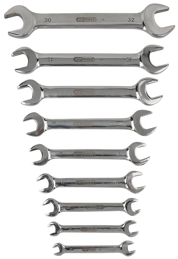 Jeu de 9 clés à fourches INOX