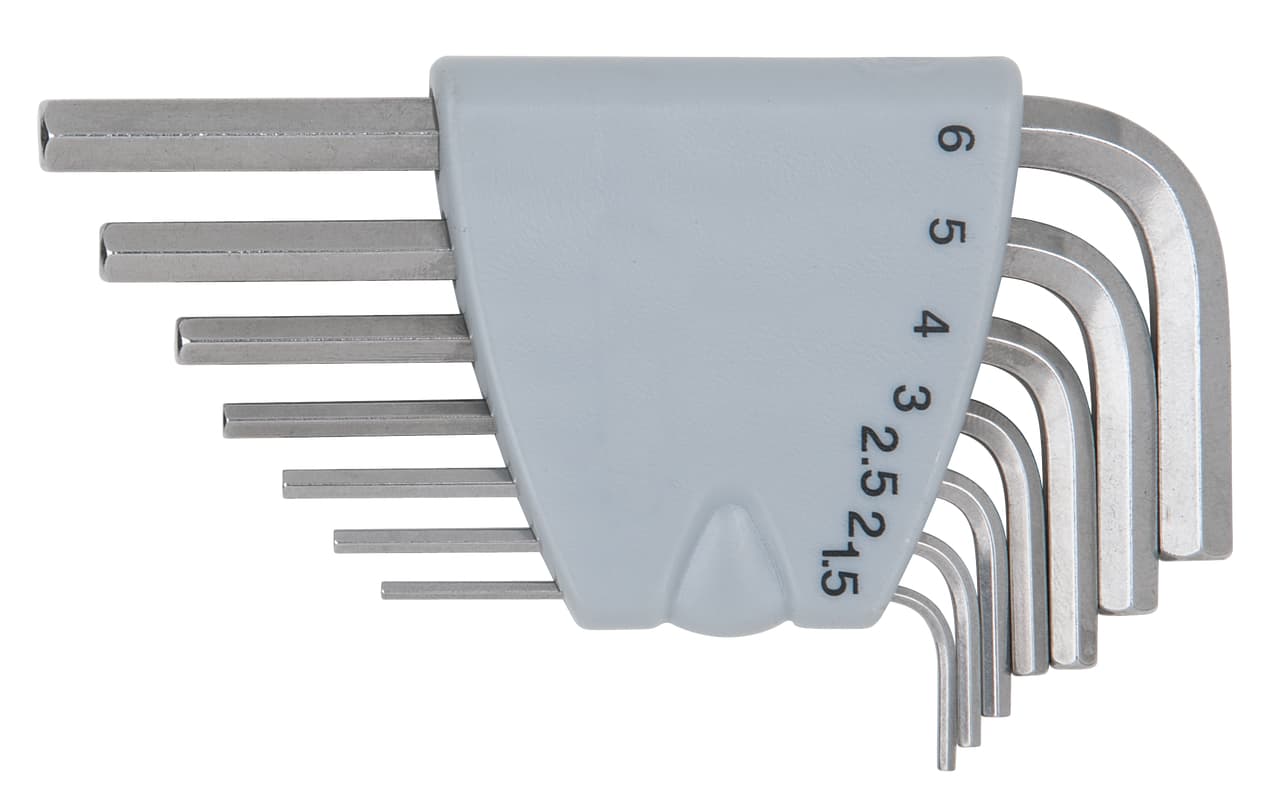 Jeu de 7 clés mâles INOX 6 pans. courtes