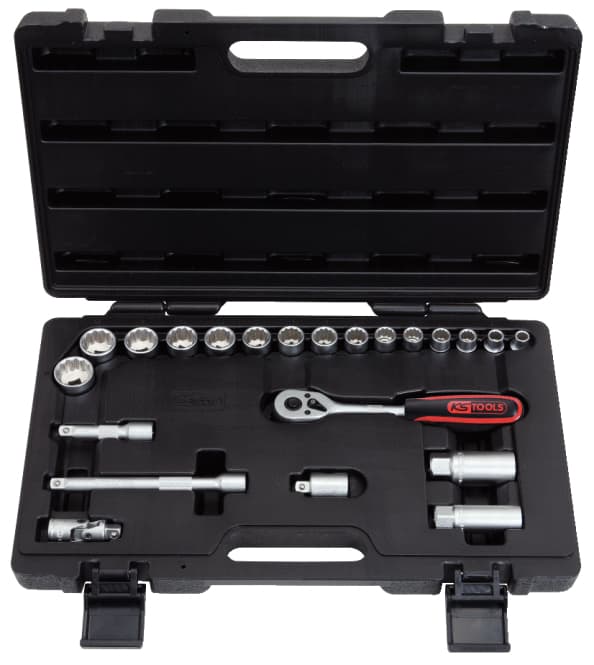 Coffret de douilles et accessoires ULTIMATE 3-8'' 12 pans. 22 pièces