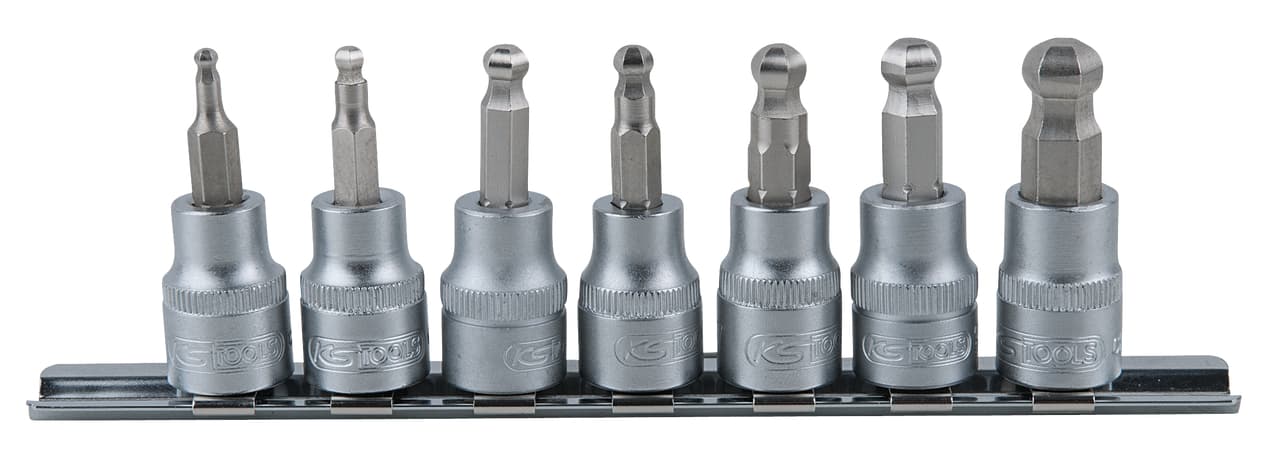 Rail de 7 douilles tournevis 6 pans sphérique ULTIMATE® 3-8''