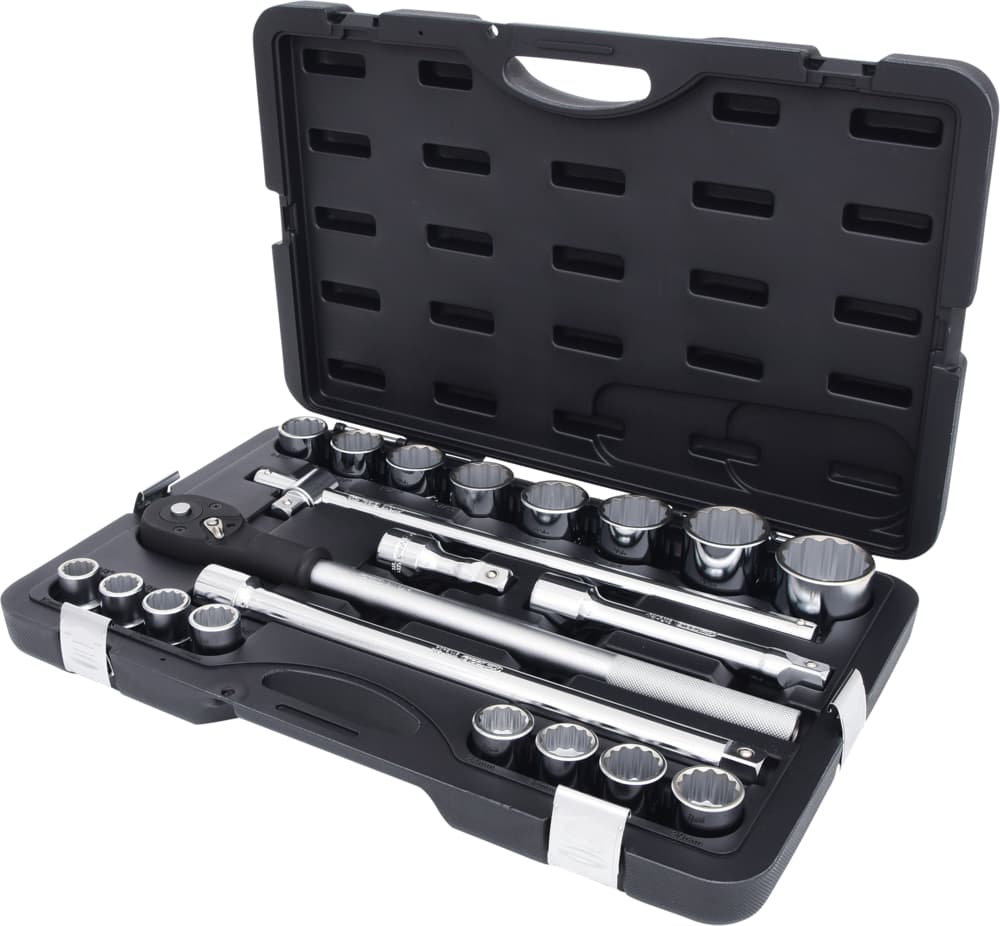 Coffret de douilles et accessoires 3/4'' 12 pans, 21 pièces