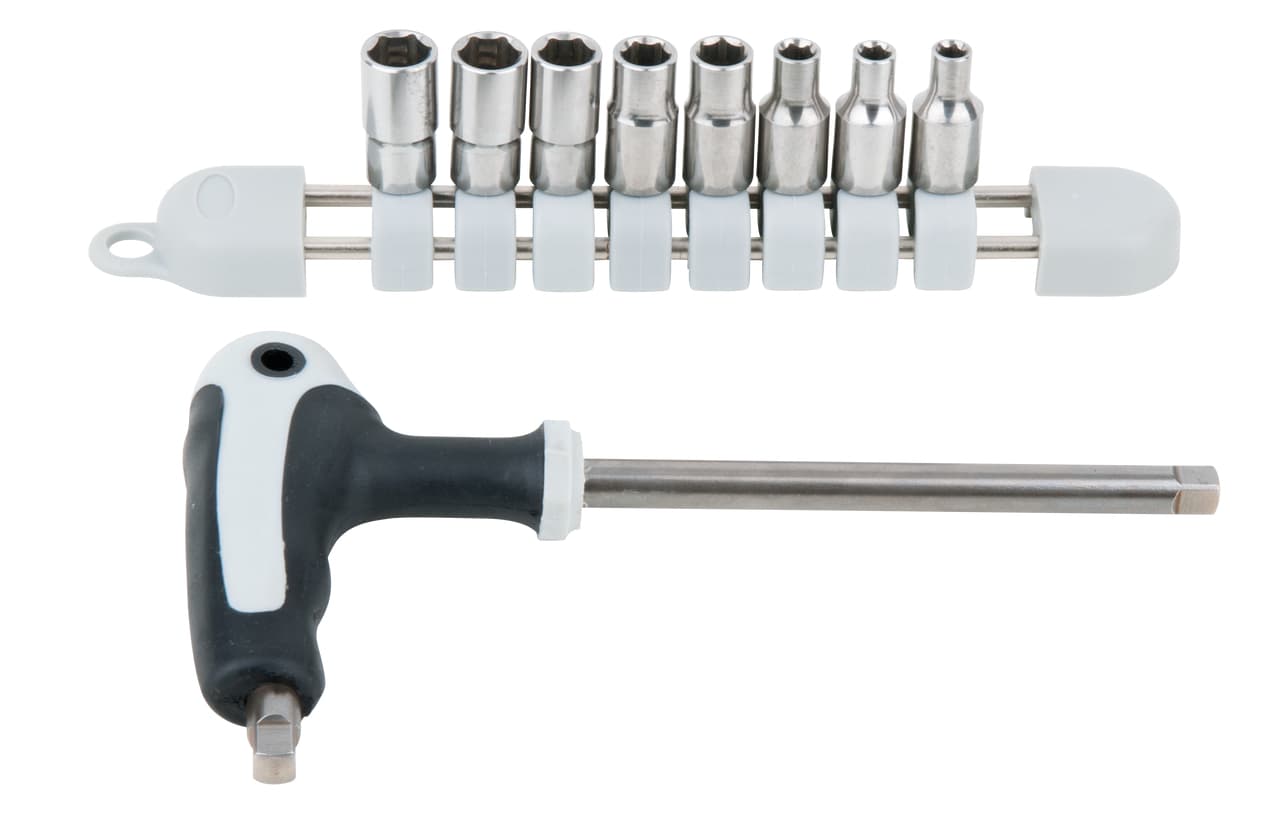 Jeu de douilles INOX 1-4''. 9 pcs