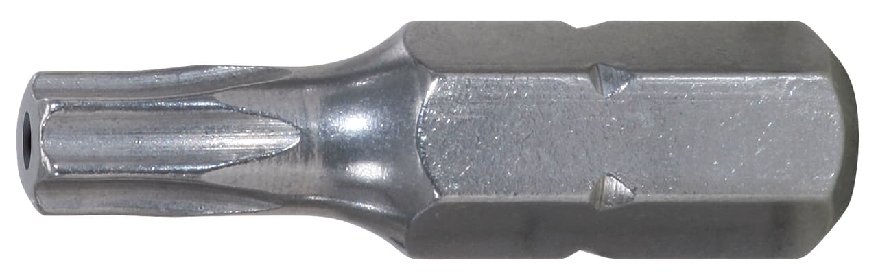 Boite de 5 embouts de vissage INOX TORX percé 1/4'' - L.25mm, T15