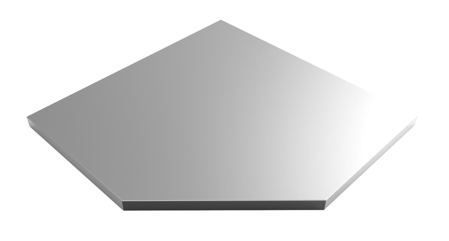 Plateau inox 863x863x480mm pour élément d'angle