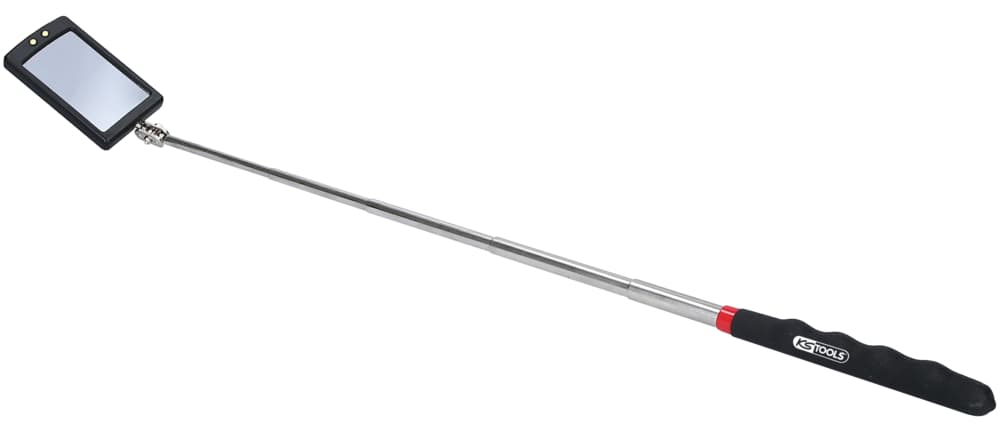 Miroir d’inspection télescopique orientable avec éclairage LED
