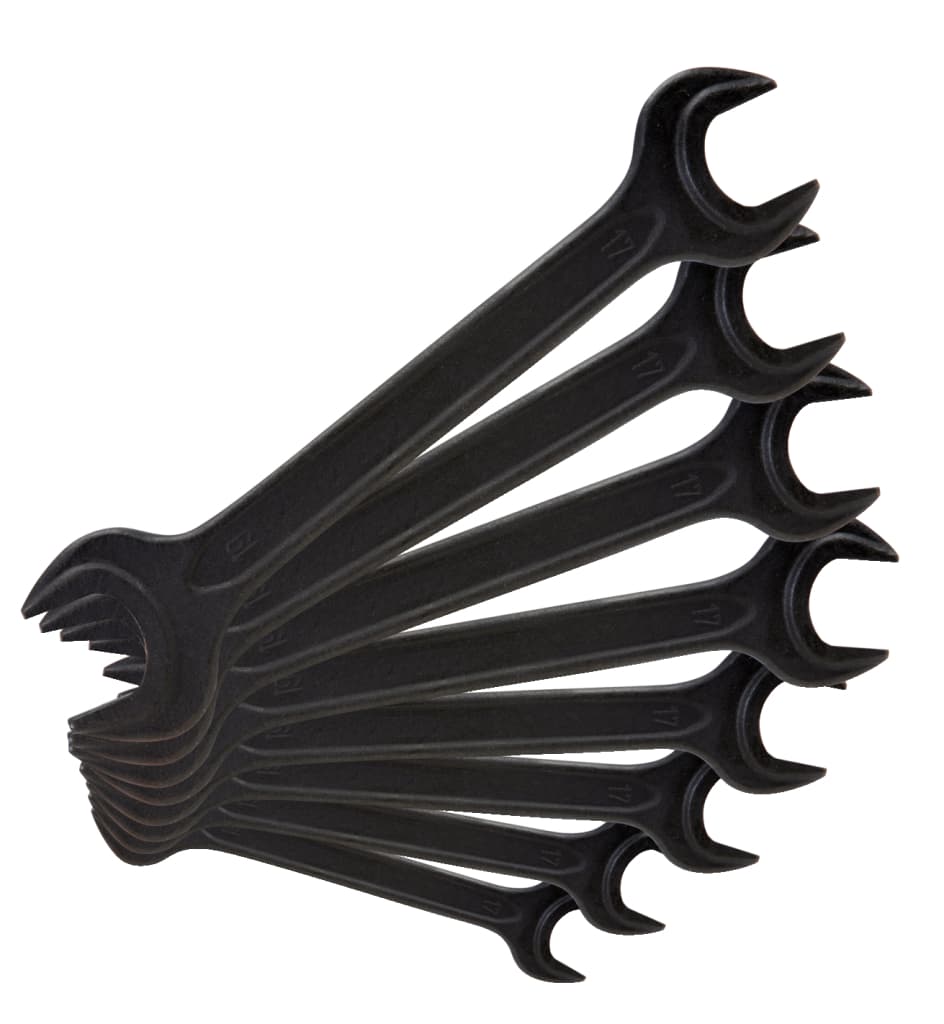 Jeu de 8 clés à fourche simple brunies