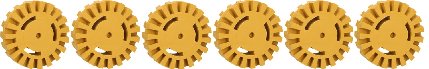 Lot de 6 gommes de nettoyage avec lamelles. diam 100 x 26 mm