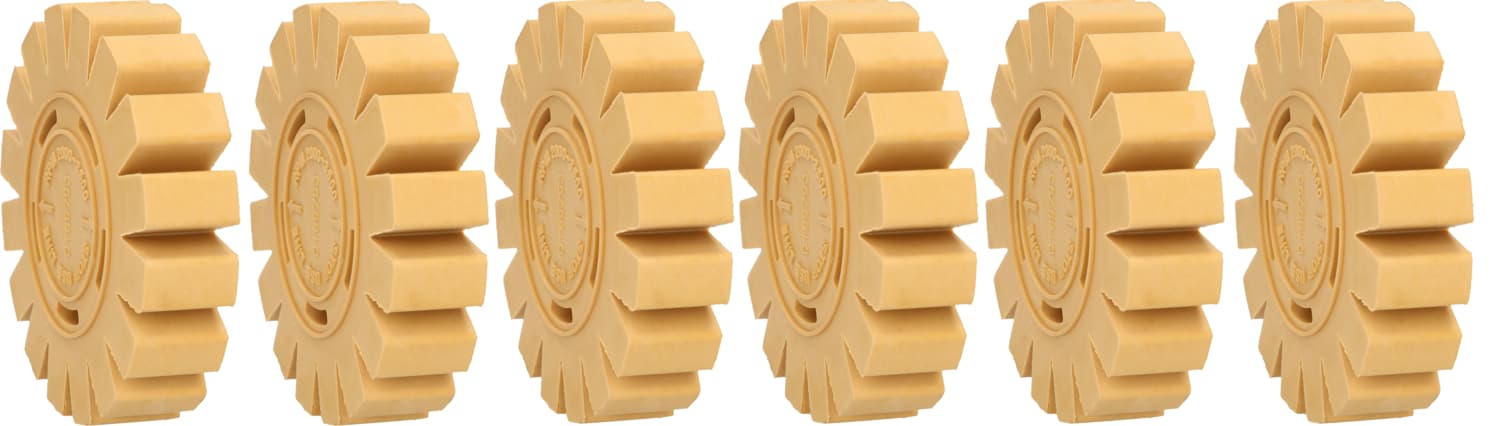 Lot de 6 Gommes de nettoyage avec lamelles diam 100 x 24 mm