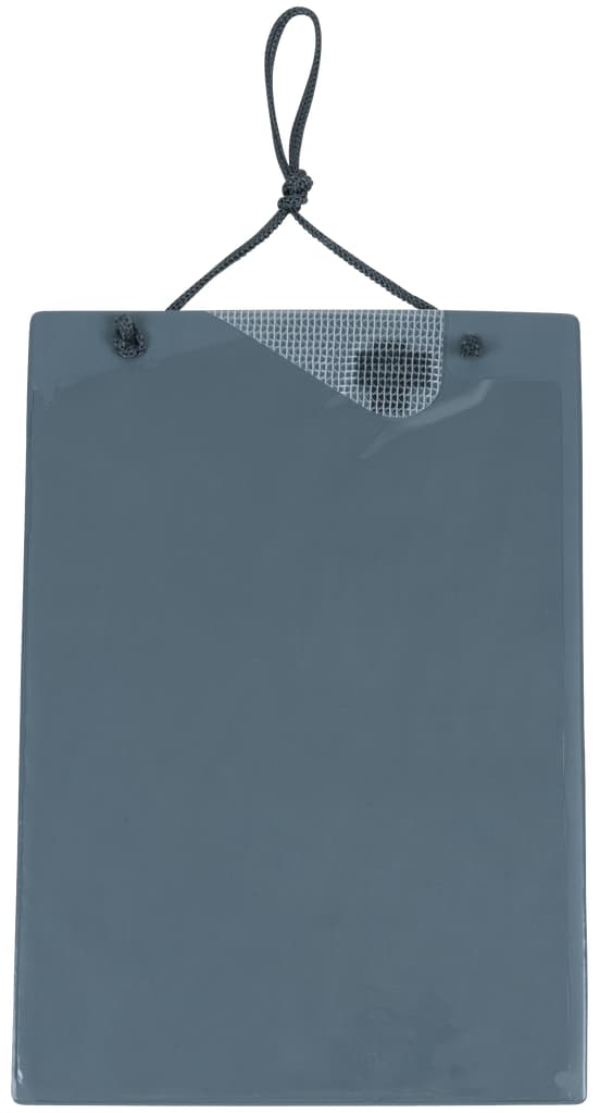 Tablette de fiche de travaux A4 avec sacoche pour clés - Grise