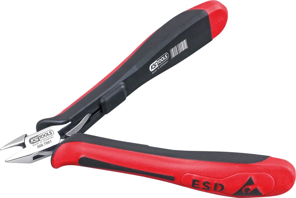 Pince ESD coupante diagonale tête pointue courte. 120 mm
