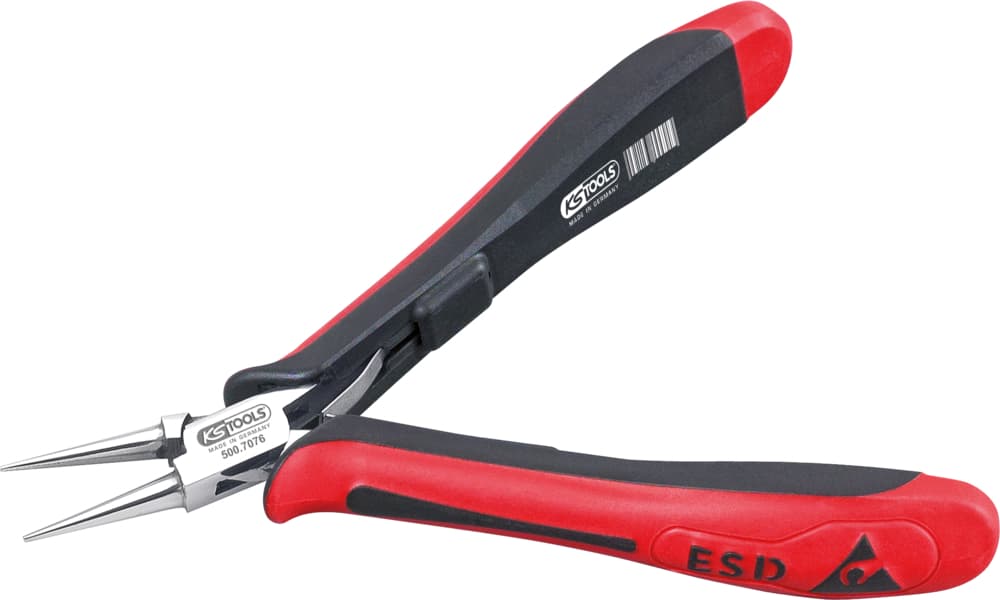 Pince ESD à becs longs ronds lisses. 130 mm