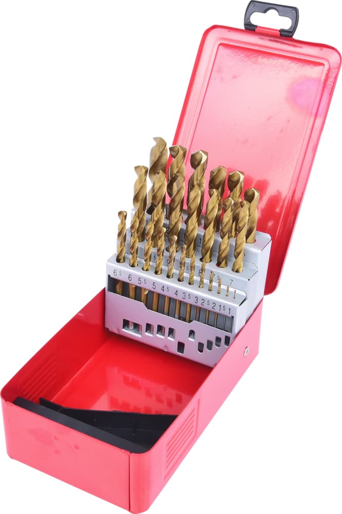 Coffret de 25 forets HSS-Tin au titane, DIM 1,0-13,0 mm