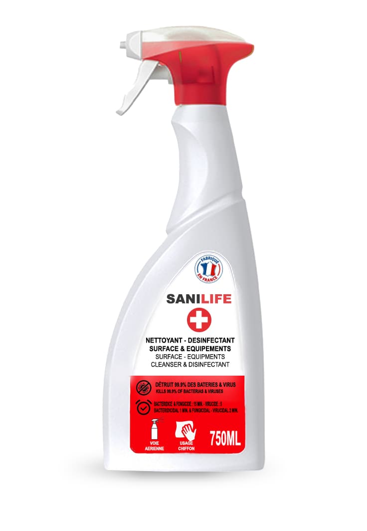 Spray 3 en 1 désinfectant - détergeant - nettoyant, 750ml